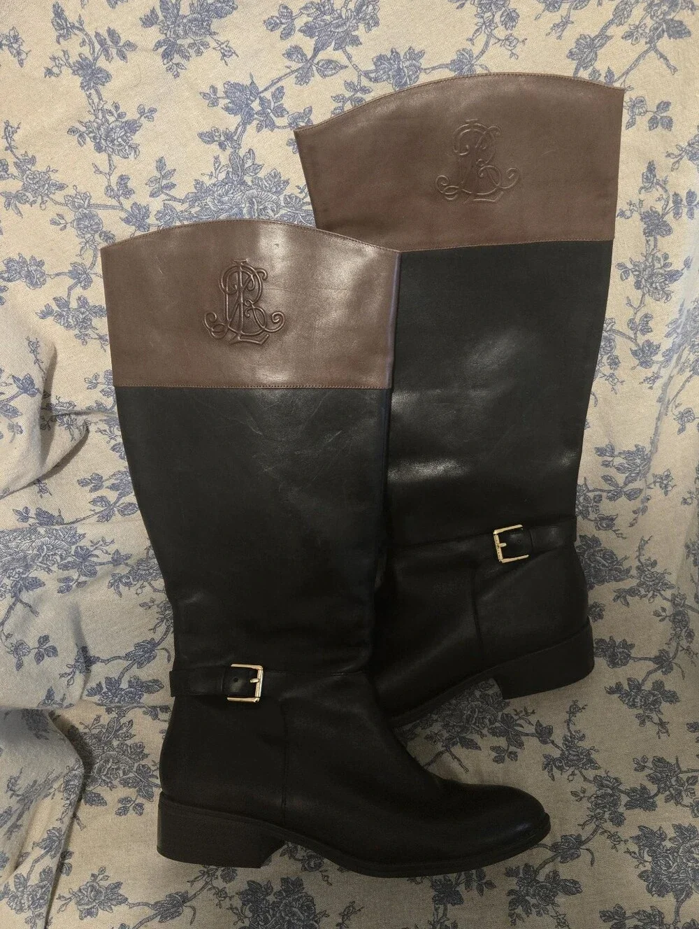 Ralph Lauren Riding Boots Size 9.5 Knee High Classic Prep Logo